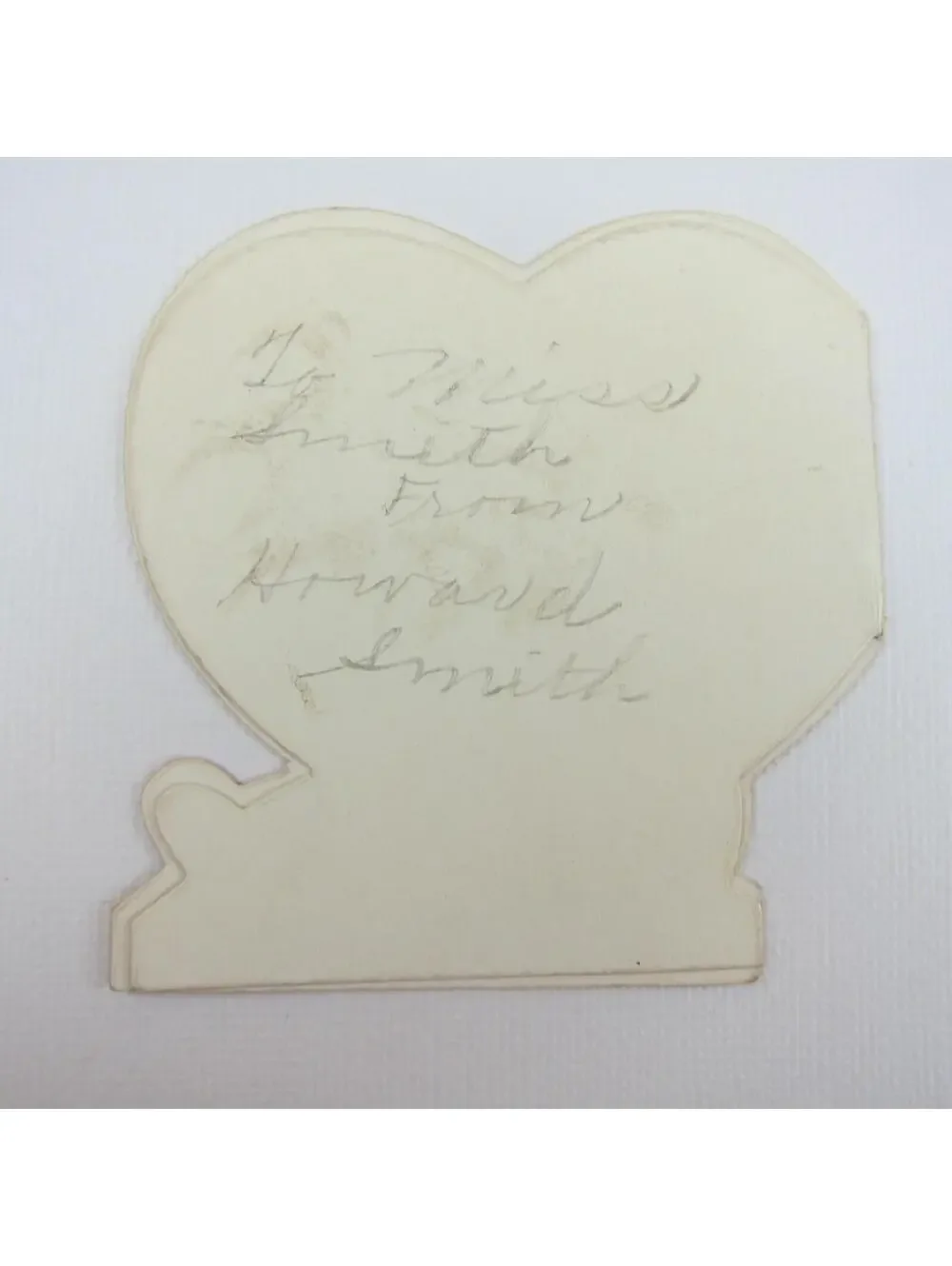 Vintage Valentine Boy Butcher Weigh Scale Red Hearts Die Cut  Bifold Window Card